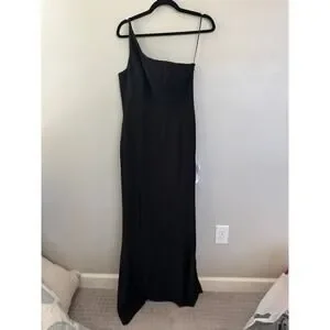 Dress the Population | Dresses | Nwot Dress The Population Amy Oneshoulder  Crepe Gown In Black Sz M | Poshmark